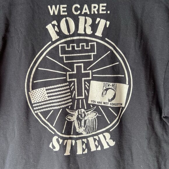 Screen Star Made in USA Bald Eagle Black Shirt Animal Bird We Care Fort Steer L - Picture 3 of 16